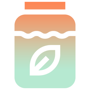 Jar with leaf icon, gradient background. Jar with leaf icon, gradient background.