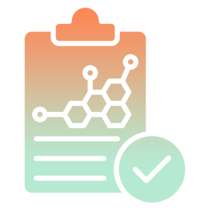 Clipboard with molecule and check mark. Clipboard with molecule and check mark.