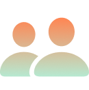 Two abstract human figures, gradient design. Two abstract human figures, gradient design.