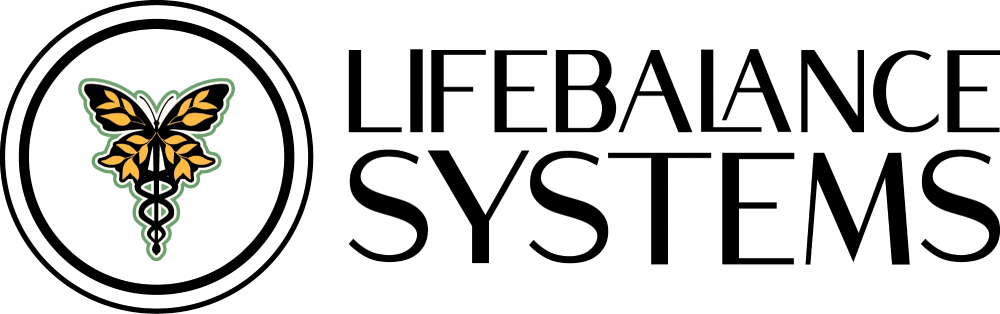 Butterfly and caduceus emblem on black background.